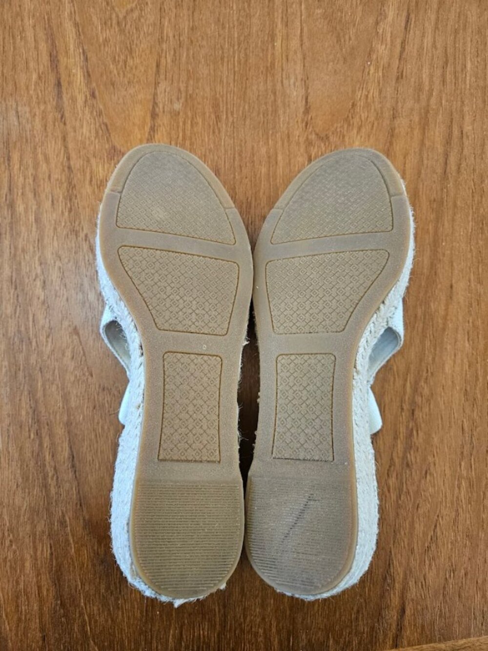 Tory Burch Catalina Espadrille Canvas Wedge Sandal Shoe Sand Natural Tan 8.5 - Picture 10 of 11